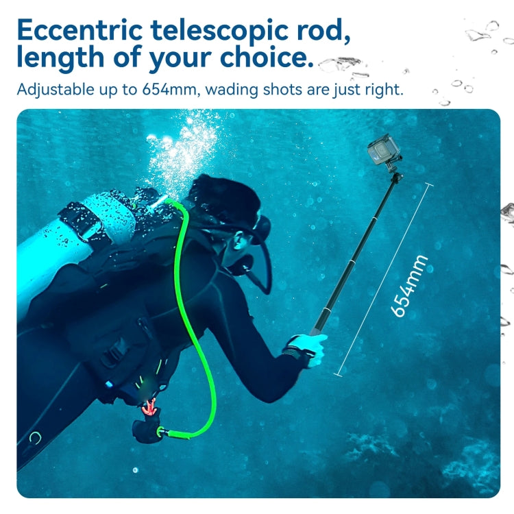 TELESIN WSS-001 65.4cm Aluminum Alloy Waterproof Ball Head Selfie Stick Diving Shooting Sports Camera Extension Stick - Extendable Pole by TELESIN | Online Shopping UK | buy2fix