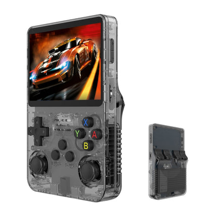 R36S Retro Handheld Game Console Linux System 3.5-Inch Screen Double TF Card Version 64G Gray Transparent - Pocket Console by buy2fix | Online Shopping UK | buy2fix