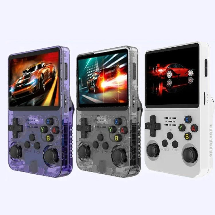 R36S Retro Handheld Game Console Linux System 3.5-Inch Screen Double TF Card Version 64G Gray Transparent - Pocket Console by buy2fix | Online Shopping UK | buy2fix