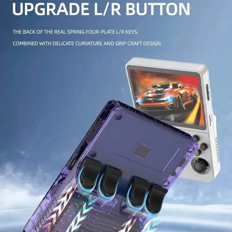 R36S Retro Handheld Game Console Linux System 3.5-Inch Screen Double TF Card Version 64G Gray Transparent - Pocket Console by buy2fix | Online Shopping UK | buy2fix