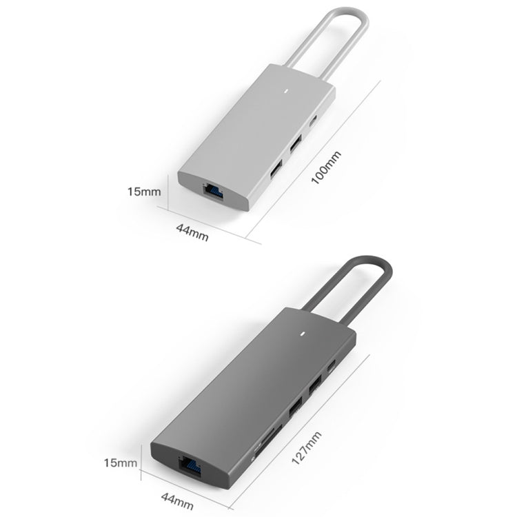 Blueendless 4K60Hz + Gigabit LAN + Data Type-C Docking Station, Spec: 6-in-1 Gray - USB HUB by Blueendless | Online Shopping UK | buy2fix