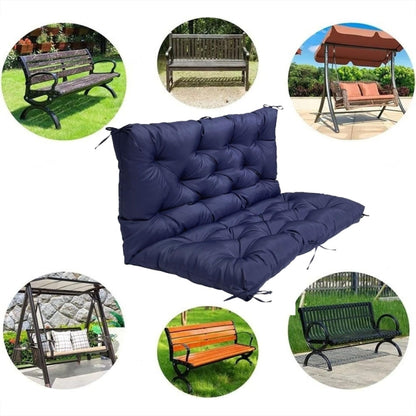 Outdoor Home Patio Soft Waterproof Sunscreen Bench Chair Cushion, Size: 120x100x10cm(Navy Blue) - Cushions & Pillows by buy2fix | Online Shopping UK | buy2fix