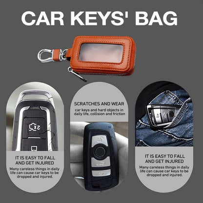 Car Remote Control Universal Visible Zipper Key Case(Claret) - Car Key Cases by buy2fix | Online Shopping UK | buy2fix