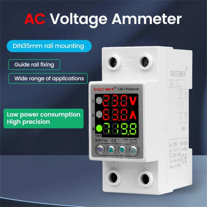 SINOTIMER SVP-719 63A_N Over Under Voltage Protector Electricity Usage Monitor Power Voltmeter - Other Tester Tool by SINOTIMER | Online Shopping UK | buy2fix