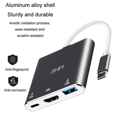 JINGHUA Z330 3 In 1 Type-C Docking Station HDMI 4K Adapter USB3.0 Interface Converter - Cable & Adapters by JINGHUA | Online Shopping UK | buy2fix