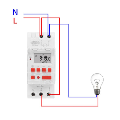 SINOTIMER TM919BK 85-265V AC 30A Programmable Digital Timer Switch Automatic Cycle Timing Controller - Switch by SINOTIMER | Online Shopping UK | buy2fix