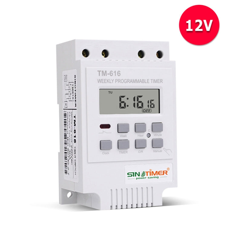 SINOTIMER TM616W-4 12V 30A Weekly Programmable Digital Timer Switch Relay Control - Switch by SINOTIMER | Online Shopping UK | buy2fix