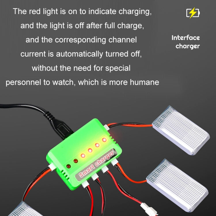 One To Six 3.7V Lithium Battery Drone USB Charger, Color: White XH4.0 Port - Charger by buy2fix | Online Shopping UK | buy2fix