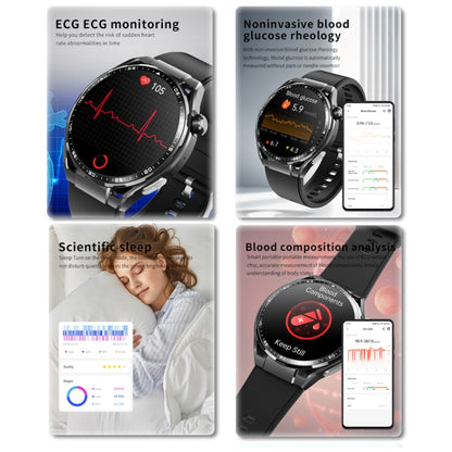 F200 Smart Health Watch ECG Electrocardiogram Blood Sugar Monitoring 1.55 Inch Round Screen, Color: Black Bamboo - Smart Watches by buy2fix | Online Shopping UK | buy2fix