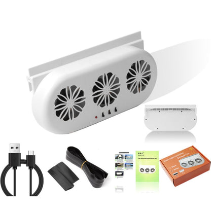 USB Plug-In Car Window Exhaust Fan Car Air Circulation Cooling Ventilation Fan, Color: White - Heating & Fans by buy2fix | Online Shopping UK | buy2fix