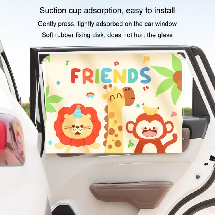 Suction Cup Car Sunshade Children Rear Side Window Insulation Sunscreen Cartoon Car Curtain, Style: Elephant Bear - Window Foils & Solar Protection by buy2fix | Online Shopping UK | buy2fix