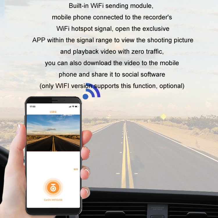 Android ADAS HD Night Vision 1080P USB Driving Recorder, Model: Single Lens WIFI Version(No Card) - Car DVRs by buy2fix | Online Shopping UK | buy2fix