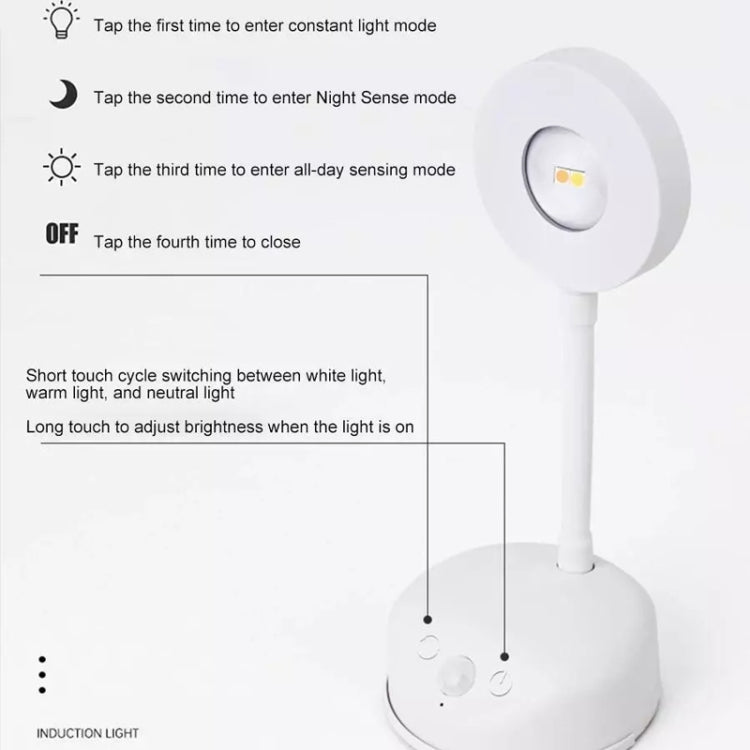 Rechargeable LED Motion Sensor Wireless Spotlight Dimmable Picture Light 1200mAH(White) - Sensor LED Lights by buy2fix | Online Shopping UK | buy2fix