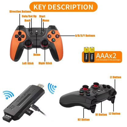 X2 Ultra Video Game Stick Console With 2.4G Double Wireless Controller 256GB - Pocket Console by buy2fix | Online Shopping UK | buy2fix