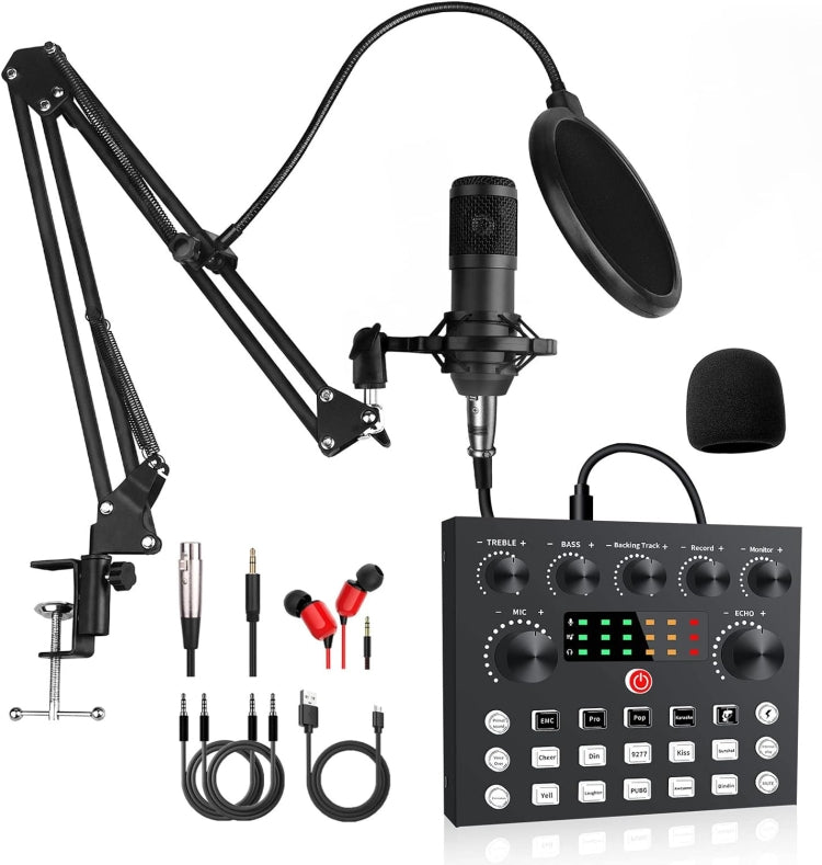 V8S Audio Mixer Live Voice Changer External Sound Card, Color: Black Cantilever Set - Live Sound Effects Processors by buy2fix | Online Shopping UK | buy2fix