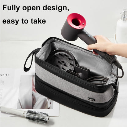 For Dyson Baona BN-DS005 Large-capacity Double-layer Hair Dryer Curling Iron Storage Bag(Black) - For Dyson Accessories by Baona | Online Shopping UK | buy2fix