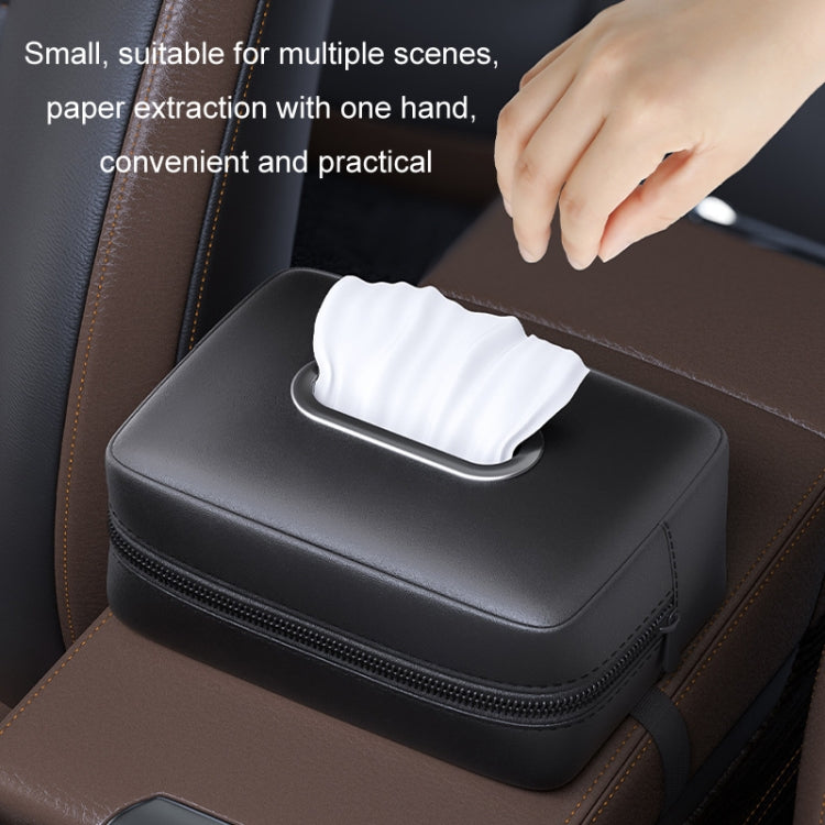 Car Seat Armrest Tissue Box Sun Visor Seat Back Hanging Paper Bag(Black) - Stowing Tidying by buy2fix | Online Shopping UK | buy2fix