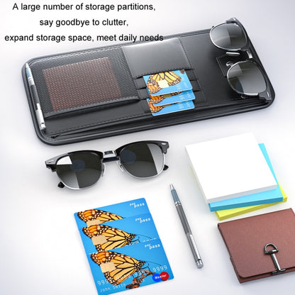 Car Sun Visor Card Glasses Holder Zipper Storage Bag(Black) - Sunglasses & Glasses Clips by buy2fix | Online Shopping UK | buy2fix