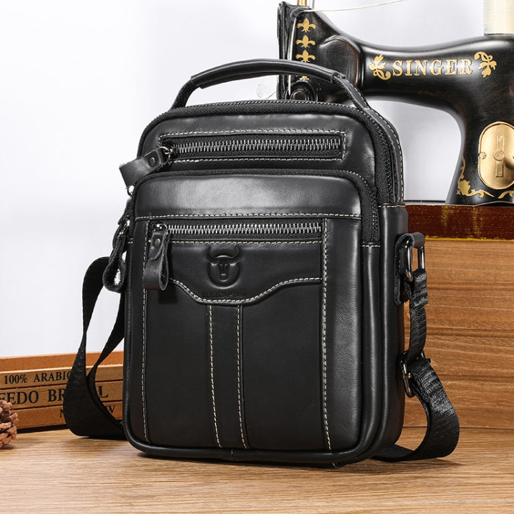 BULL CAPTAIN 0400 Large-Capacity First-Layer Cowhide Retro Single-Shoulder Crossbody Bag(Black) - Single-shoulder Bags by BULL CAPTAIN | Online Shopping UK | buy2fix