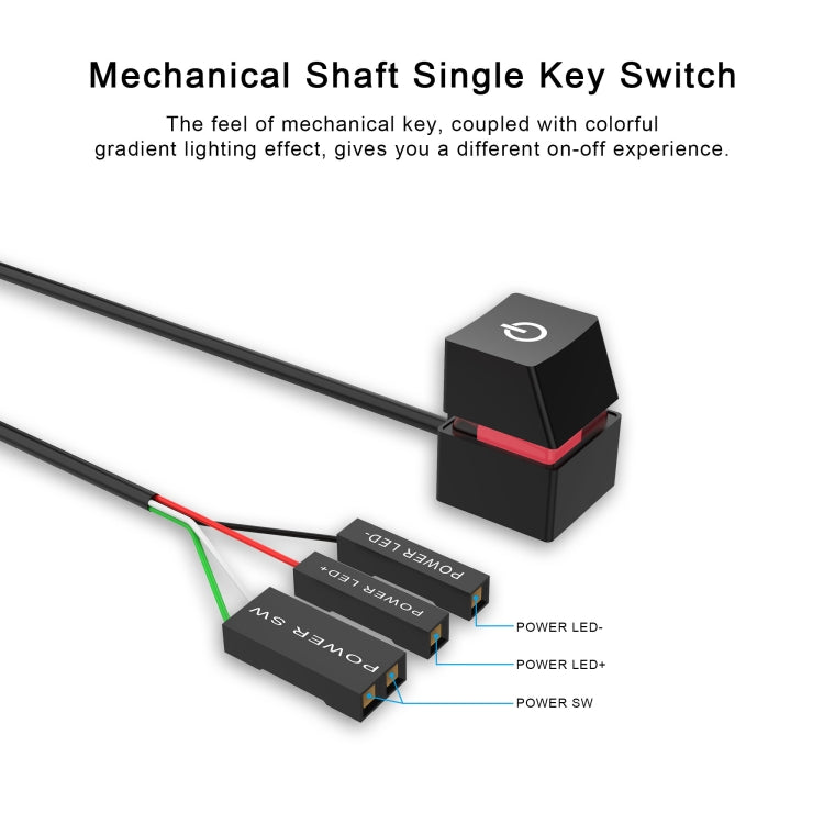 Desktop Computer Mobile Switch Computer Extension Cable Start Button, Color: Orange Case Colorful Light 4m Cable - PC Power Supplies by buy2fix | Online Shopping UK | buy2fix