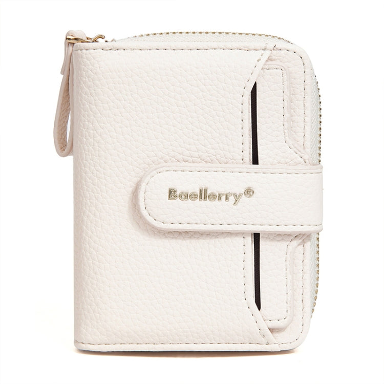 Baellerry N1915 Lychee Pattern Multi-card Slot Zipper Women Short Wallet(Milk Apricot) - Wallets by Baellerry | Online Shopping UK | buy2fix