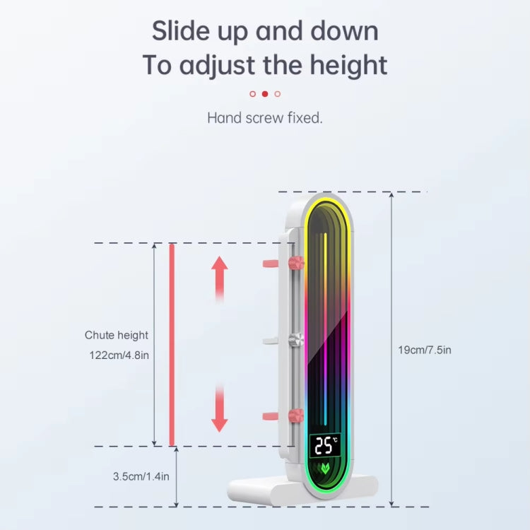 COOLMOON GH3 Computer ARGB Vertical Adjustable Lens Graphics Card Holder, Style: No Temperature Display White - Caddies & Enclosures by COOLMOON | Online Shopping UK | buy2fix