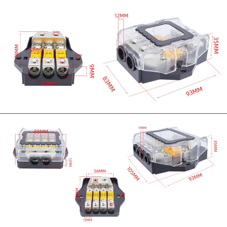 80A Car Audio Amplifier Modified Solid Brass Fuse Holder With Transparent Cover, Specifications: 1-way - Fuse by buy2fix | Online Shopping UK | buy2fix