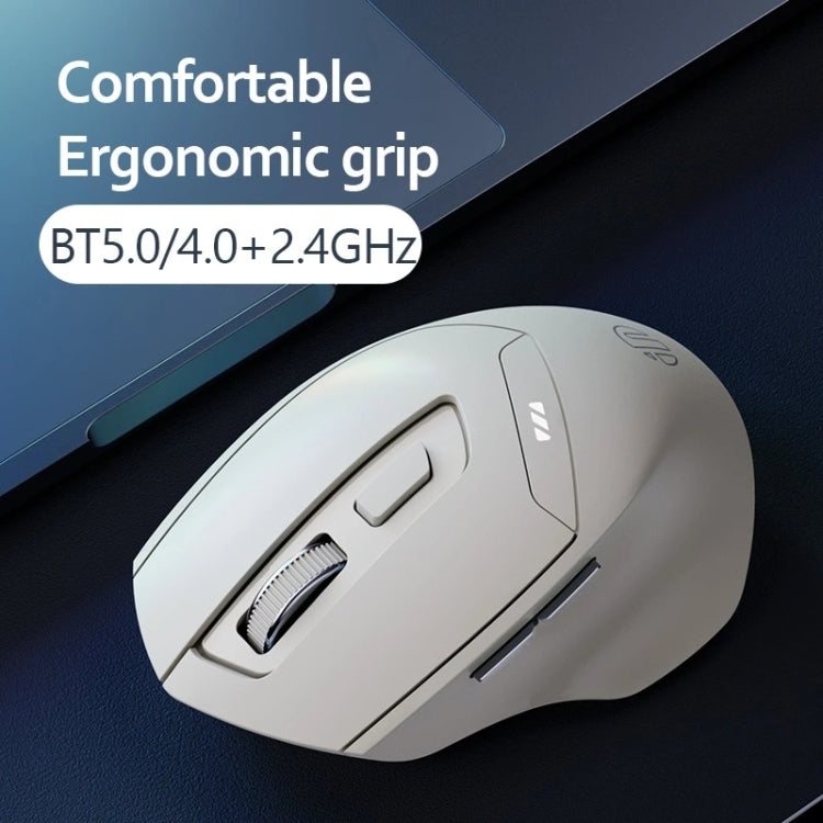 Inphic DR6 2.4G Wireless + Bluetooth 5.0/4.0 Tri-mode Charging Mute Office Gaming Computer Mouse(White Apricot) - Wireless Mice by Inphic | Online Shopping UK | buy2fix