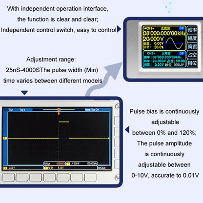 JUNTEK Programmable Dual-Channel DDS Function Arbitrary Waveform Signal Generator, Frequency: 50MHz(UK Plug) - Other Tester Tool by buy2fix | Online Shopping UK | buy2fix