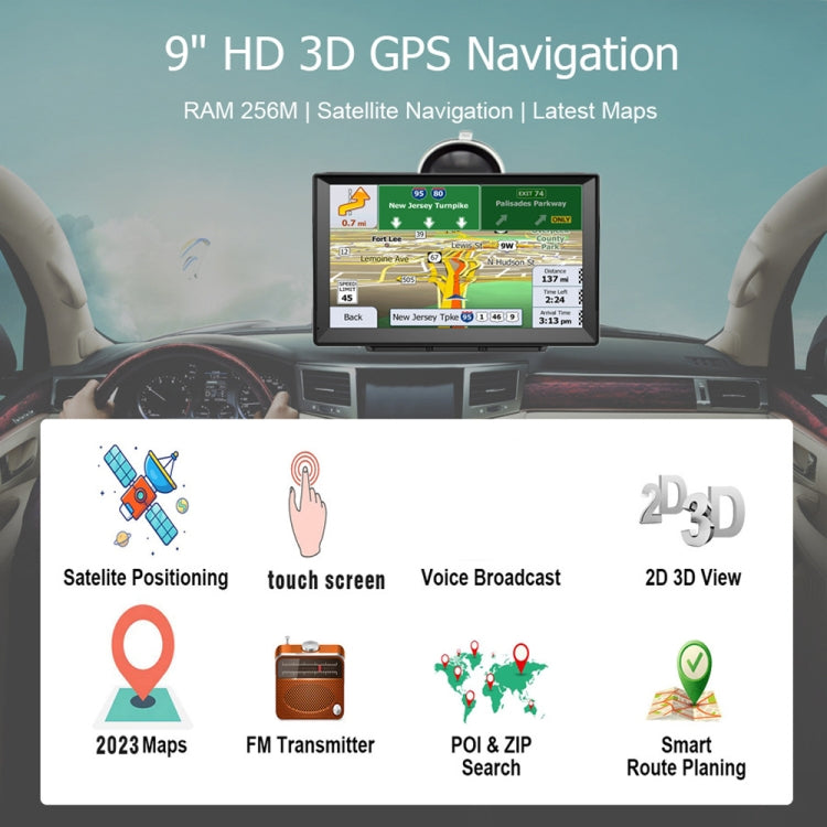 9 Inch 8G/256M Car GPS Navigator With Large Screen Capacitive Bluetooth Map, Area: Africa Map - Car MP3 & MP4 & MP5 by buy2fix | Online Shopping UK | buy2fix