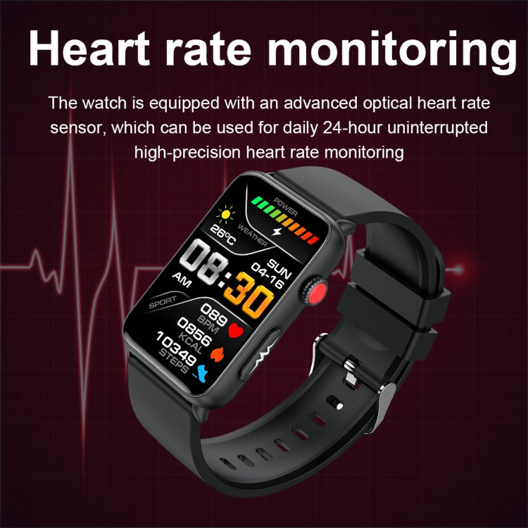 Smart Watch Ring ECG Temperature Heart Rate Blood Pressure Health Bluetooth Talking Watch, Color: Red Silicone - Smart Wristbands by buy2fix | Online Shopping UK | buy2fix