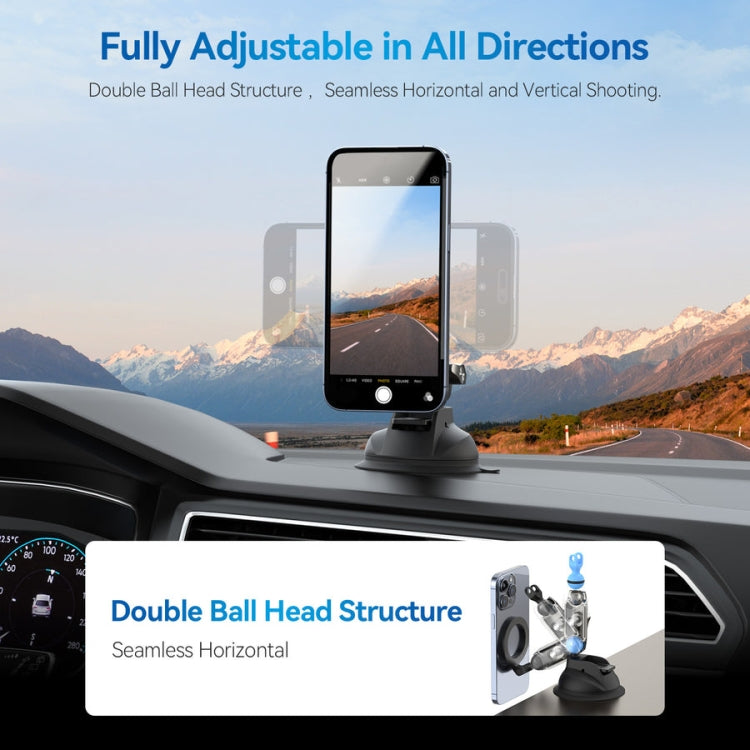 TELESIN Magnetic Suction Car Phone Mount 360 Degree Rotation Phone Holder - Car Holders by TELESIN | Online Shopping UK | buy2fix