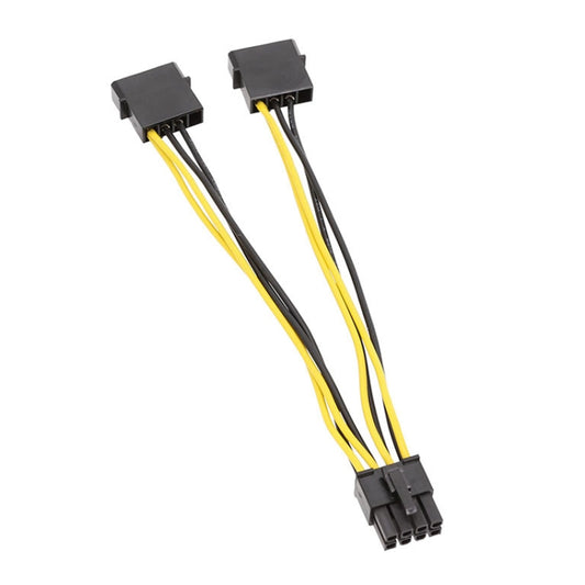 15cm IDE Power Dual Large 4Pin To EPS 8Pin CPU Supply Cable - Power Cord by buy2fix | Online Shopping UK | buy2fix