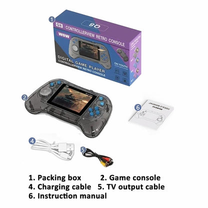 Q8 Handheld Game Console 3.0 Inch Screen Support TV Connection Built In 800 Games Doubles Transparent Blue - Pocket Console by buy2fix | Online Shopping UK | buy2fix