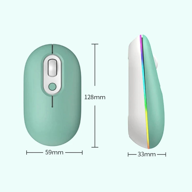 Rechargeable Illuminated Silent Wireless Mouse, Style: 2.4G+Bluetooth Green - Wireless Mice by buy2fix | Online Shopping UK | buy2fix