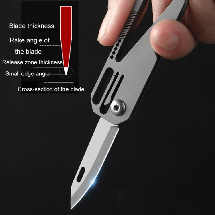 Multifunctional Titanium Keychain Outdoor Portable Defense Mini Folding Knife, Style: With 2 Titanium Ring - Key Rings by buy2fix | Online Shopping UK | buy2fix