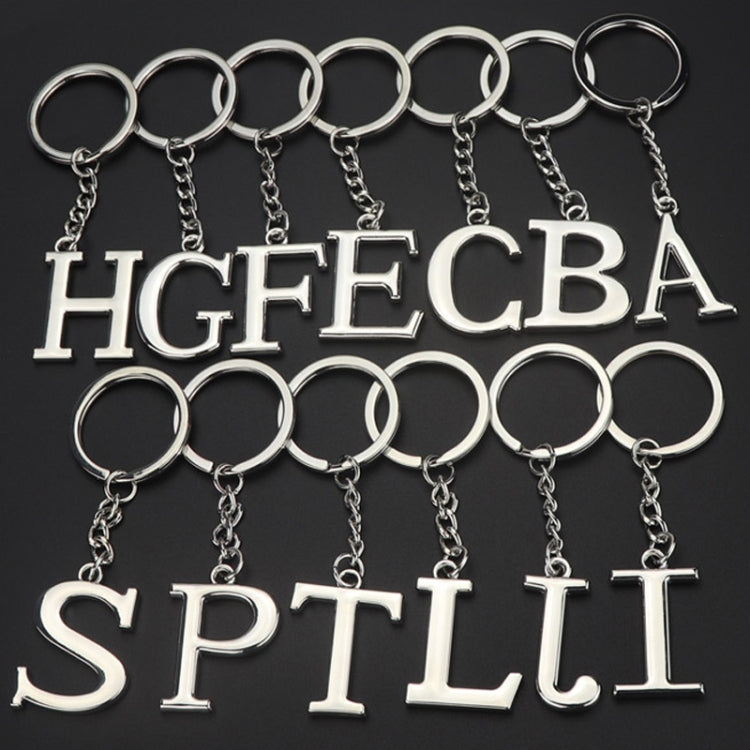 Double-Sided Three-Dimensional Plating Alphabet Keychain, Style: F - Key Rings by buy2fix | Online Shopping UK | buy2fix