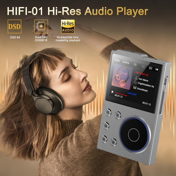 2.4 Inch HIFI Bluetooth Music Player DSD256 Mastering Sound Quality Walkman, Memory: 16GB(Black) - MP3 Player by buy2fix | Online Shopping UK | buy2fix