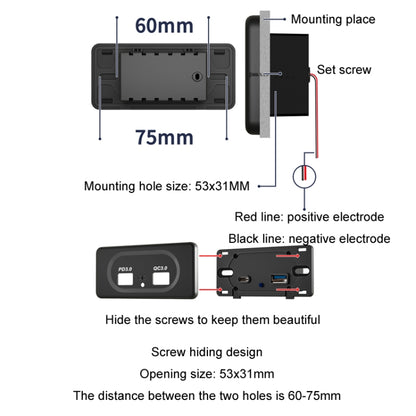 QC3.0 +PD3.0 Motorcycle Car Modified TYPE-C Charger(UCC-312) - DIY Modified Charger by buy2fix | Online Shopping UK | buy2fix