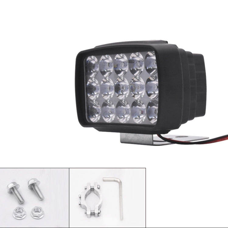 15W Electric Motorcycle External Strong LED Headlight, Specifications: With Screws + Pipe Clamps - Headlights by buy2fix | Online Shopping UK | buy2fix