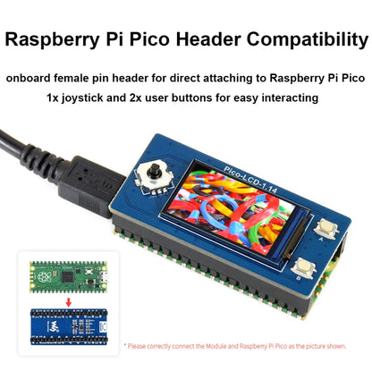 Waveshare 19340 For Raspberry Pi Pico 1.14inch 65K Colors LCD Display Module - LCD & LED Display Module by Waveshare | Online Shopping UK | buy2fix