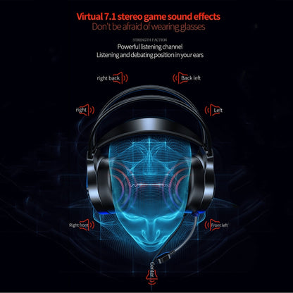 YINDIAO Q7 Colorful Light Computer Wired Headset USB Gaming Headset USB7.1 Sound Card Black - Multimedia Headset by YINDIAO | Online Shopping UK | buy2fix