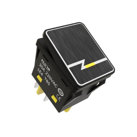 FILN 220V 30A Split Dustproof Boat-type Switch With Light, Specifications: Aluminum 4 Pin 2 Gear Yellow Light - Car Switches by FILN | Online Shopping UK | buy2fix