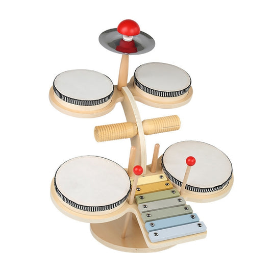 Children Wooden Desktop Music Percussion Toy Baby Early Learning Drum Enlightenment Toy, Style: Multi-function Drum Set - Musical Instrument Toys by buy2fix | Online Shopping UK | buy2fix