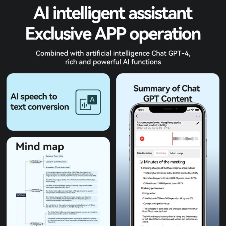 16GB AI Voice Recorder App Control Supports 58 Languages Simultaneous Interpretation / Transcribe & Summarize(Deep Gray) - Other Style by buy2fix | Online Shopping UK | buy2fix