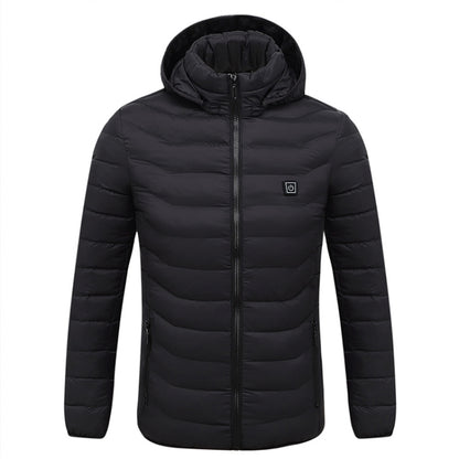 Winter Smart Electric Heating Hooded Jacket, Size:L(Black) - Down Jackets by buy2fix | Online Shopping UK | buy2fix