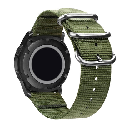 Washable Nylon Canvas Watchband, Band Width:18mm(Army Green with Silver Ring Buckle) - Watch Accessories & Parts by buy2fix | Online Shopping UK | buy2fix