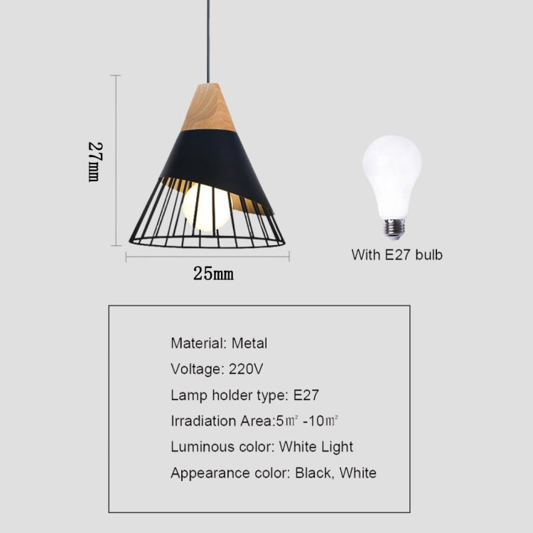 E27 Modern Lighting Iron Solid Wood Pendant Light Hanging Lamp(White) - Celling Lights & Chandeliers by YWXLight | Online Shopping UK | buy2fix