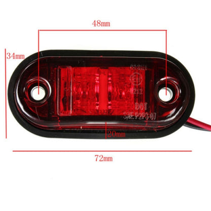 10-30V Oval Clearing Truck Trailer Side Marker Light (Red) - Clearance Lights by YWXLight | Online Shopping UK | buy2fix