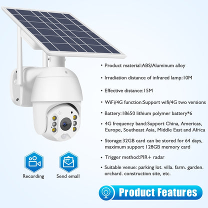 T16 1080P Full HD 4G (EU Version) Network Monitoring Solar Powered Camera, Support PIR + Radar Alarm, Night Vision, Two Way Audio, TF Card - Security by buy2fix | Online Shopping UK | buy2fix